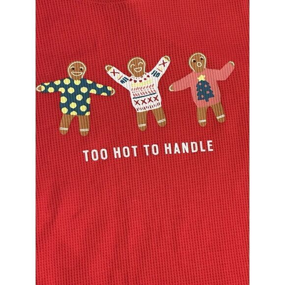 Old Navy GIRLS SMALL Too Hot to Handle Gingerbread Cookie Red Thermal QK Ship - Picture 3 of 9